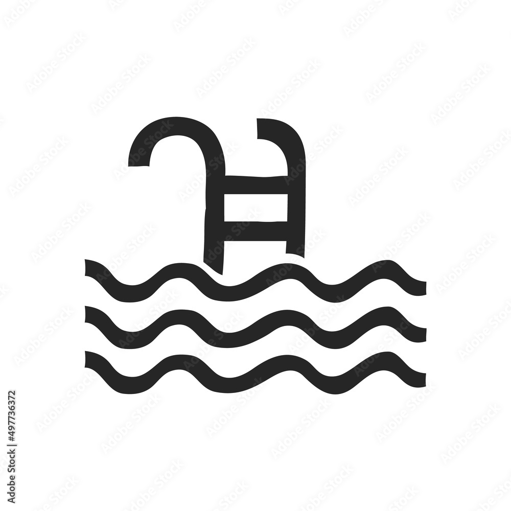 Hand drawn icon Swimming pool Hand drawn icon Swimming pool