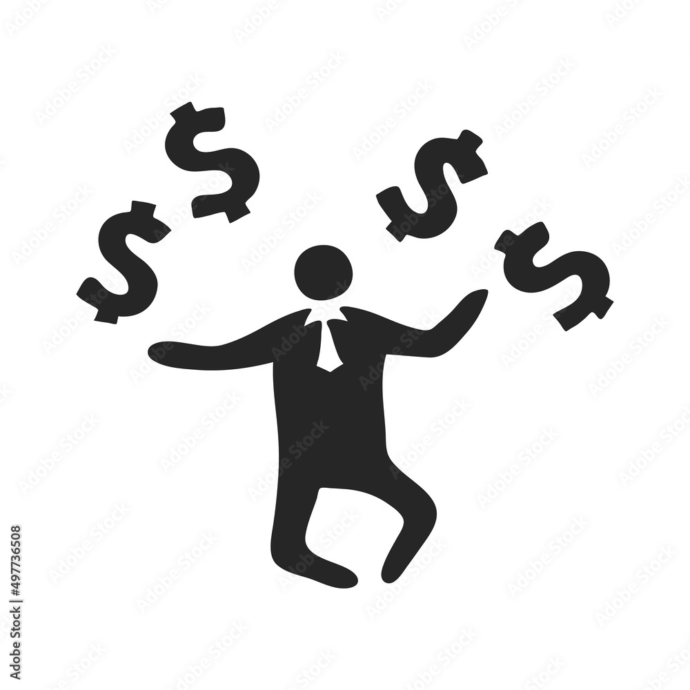 Hand drawn icon Businessman money Hand drawn icon Businessman money
