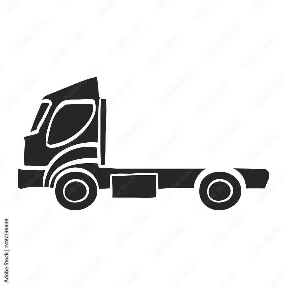 Hand drawn icon Container truck