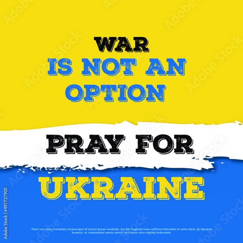 Peace For Ukraine Blue Yellow Background Social Media Design Banner