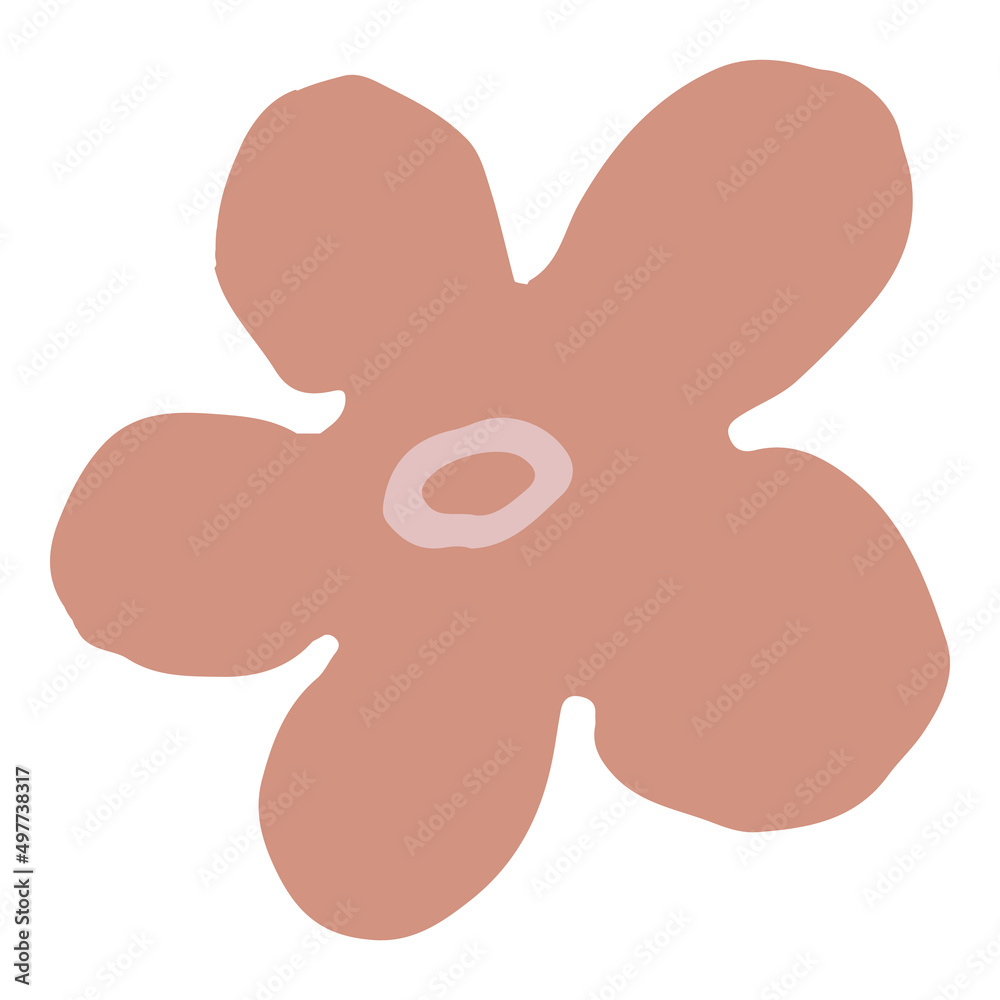 Simple flower design element isolated.