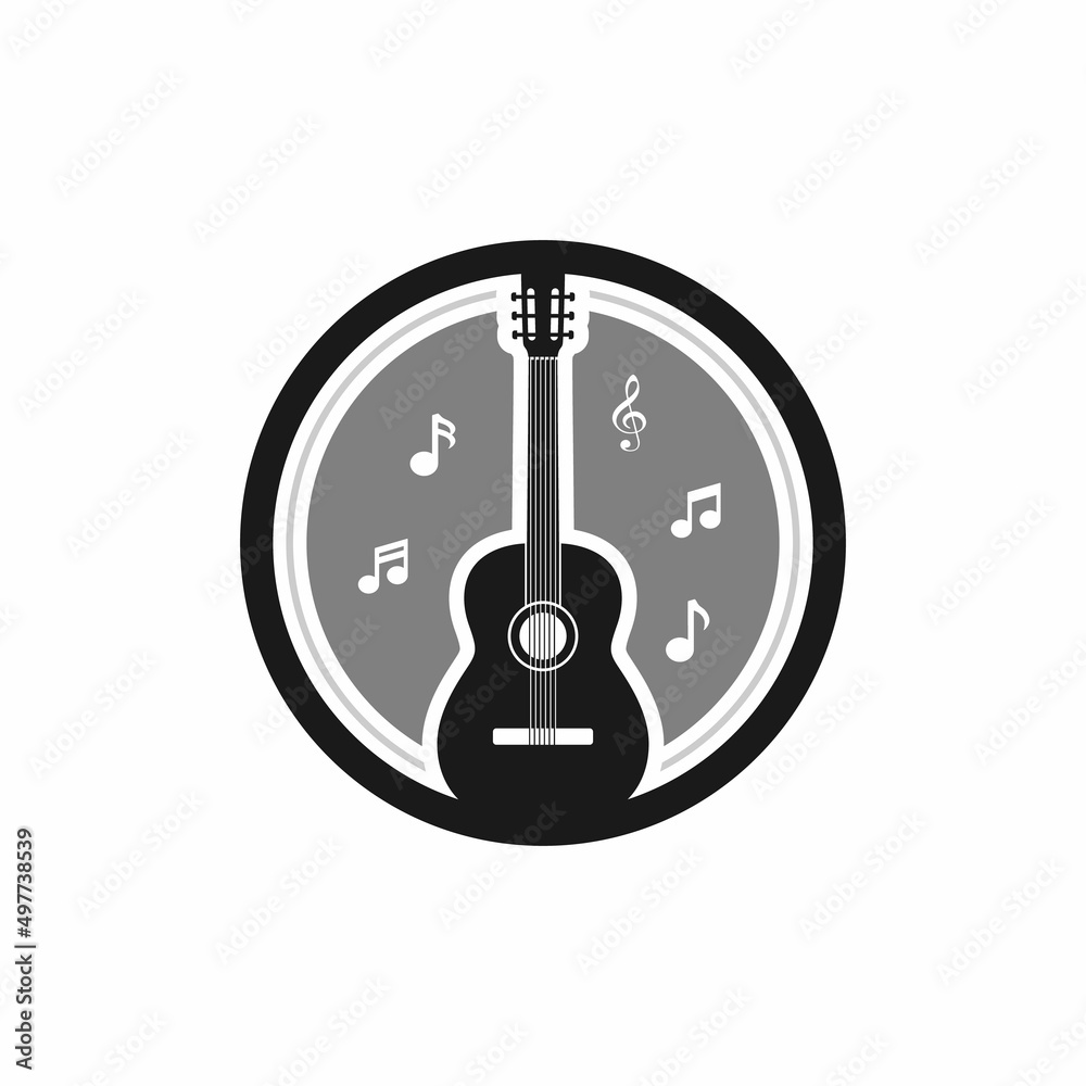 Classical Acoustic Guitar Logo With Tone Icon Design Inspiration Classical Acoustic Guitar Logo With Tone Icon Design Inspiration