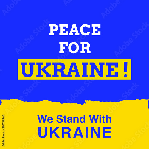 Peace For Ukraine Blue Yellow Background Social Media Design Banner