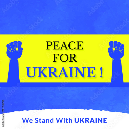Peace For Ukraine Blue Yellow Background Social Media Design Banner