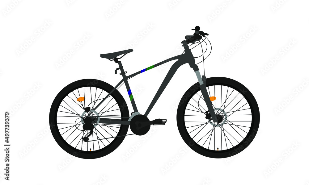 Bicycle on a white background