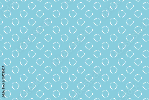 Seamless and pattern of circle group and there are jagged edge around it isolated on blue background. Pattern simple design for decorated of wallpaper, clothes, and graphic printing business.
