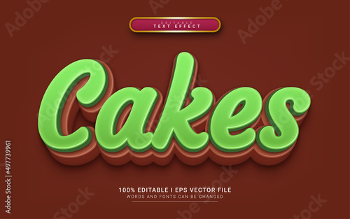 cakes cartoon 3d style text effect