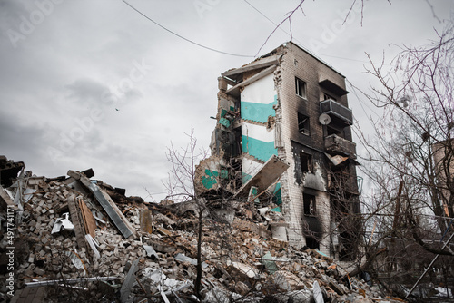 Destroyed house in Borodianka