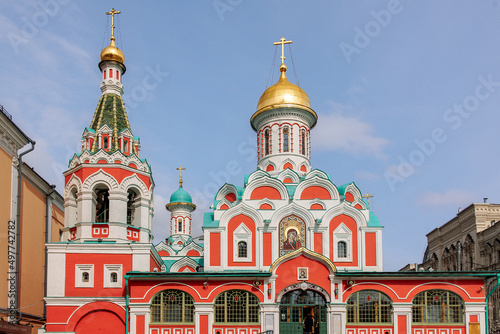 View of Kazan Cathedral on Red Square, Moscow, Russia