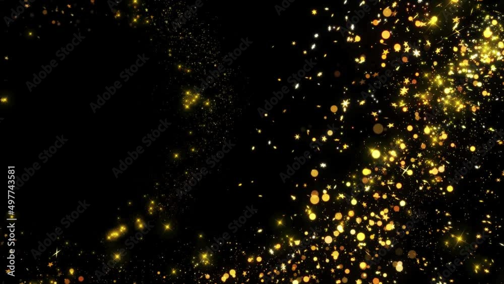 Sparkling Trail Hot Golden Stars Glittering particle effect animation. green channel background for logo title decoration, holiday event transition, revealer. New year Celebration. Birthday, Wedding,