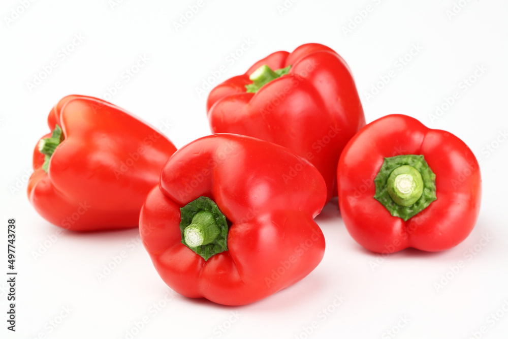 red colour pepper or bell pepper or Capsicum white background red colour pepper or bell pepper or Capsicum white background
