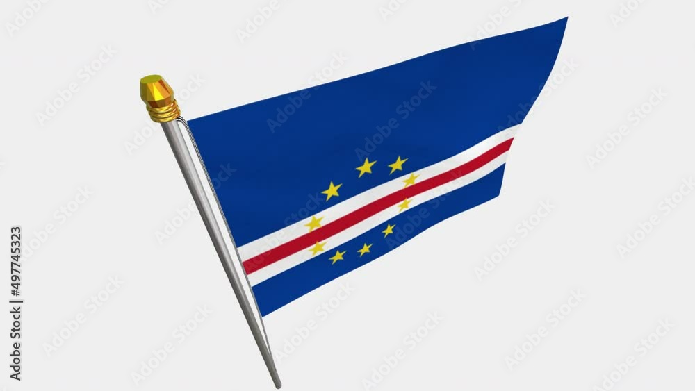 A loop video of the Cape Verde flag swaying in the wind from a diagonally upper left perspective.
A loop video of the Cape Verde flag swaying in the wind from a diagonally upper left perspective.