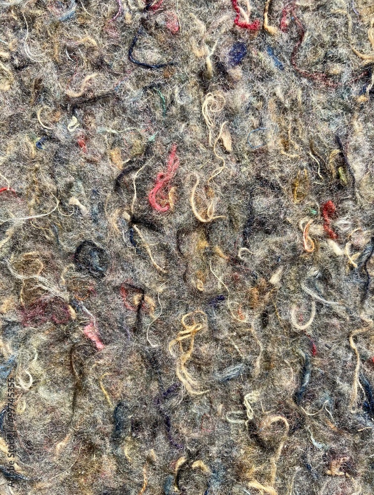 surface with pressed fabric remnants as insulating material surface with pressed fabric remnants as insulating material