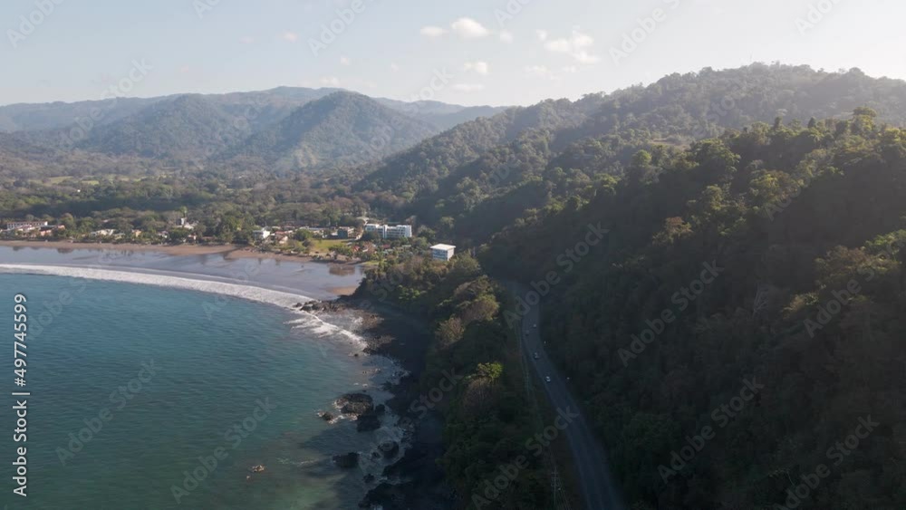 Stunning coastal landscape near Jaco on the Pacific Coast of Costa Rica. Wide angle aerial shot Stunning coastal landscape near Jaco on the Pacific Coast of Costa Rica. Wide angle aerial shot