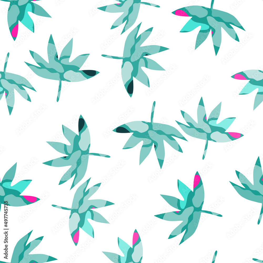 Abstract palm leaves tropical seamless pattern. Creative leaf endless wallpaper. Abstract palm leaves tropical seamless pattern. Creative leaf endless wallpaper.