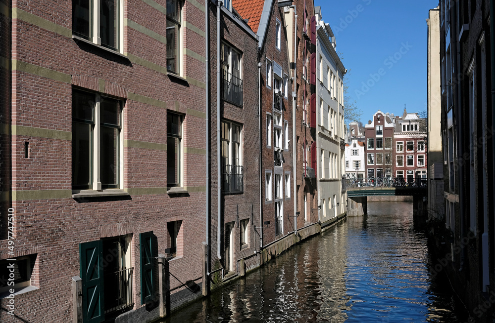 Buildings along a canal in Amsterdam