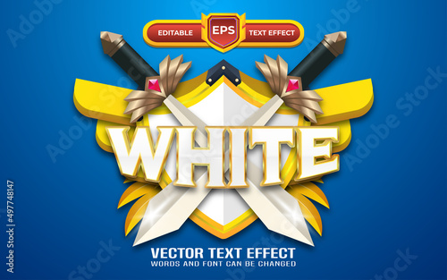 White 3d game logo with editable text effect