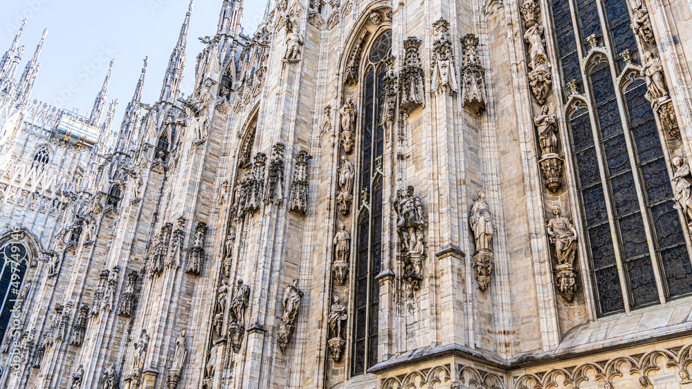 Detailansichten der gotischen Kathedrale von Mailand