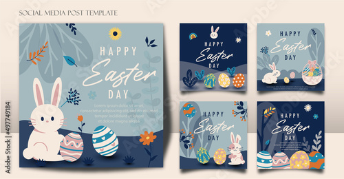 Happy Easter Social Media Template Collection
