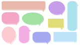 set of blank colorful speech bubble, conversation box, message box, chatbox, speaking bubble