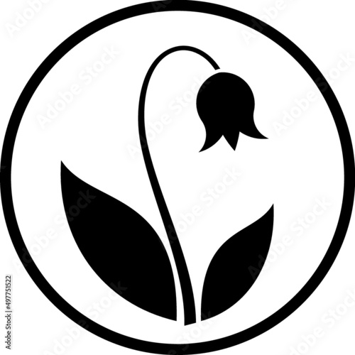 Bluebell or daffodil flower vector icon