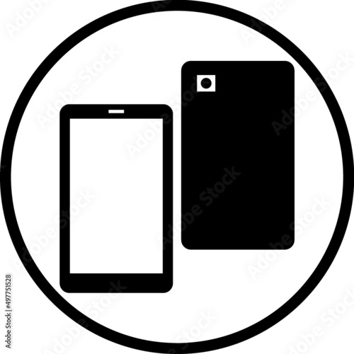 Mobile gadgets - tablet or smartphone illustration. Vector electronic devices icon isolated