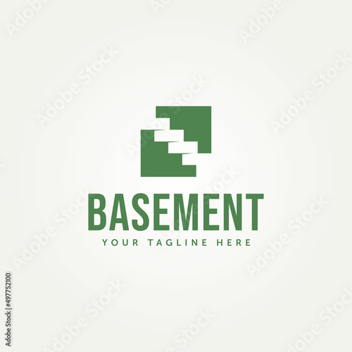 simple basement blank space logo template vector illustration design. minimalist underground building business logo concept