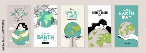 Earth day illustration set. Vector concepts for graphic and web design, business presentation, marketing and print material.