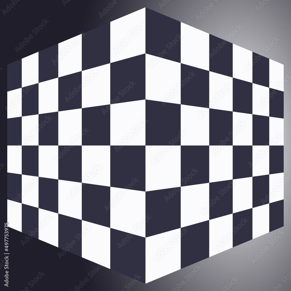 Obraz premium Mosaic chess board pattern Black and white vector illustration Isolated on gradient background