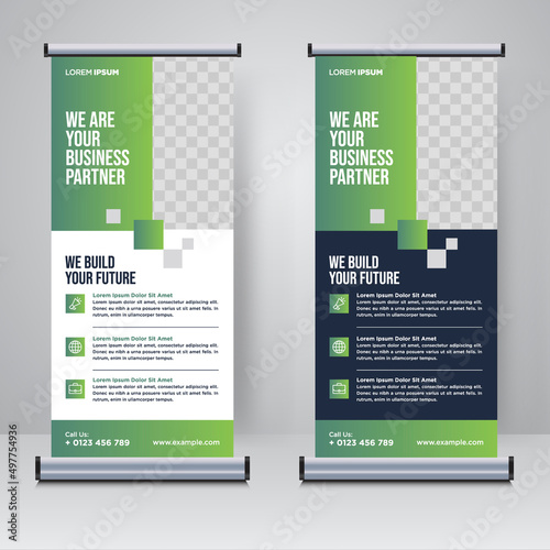 Corporate rollup or X banner design template	