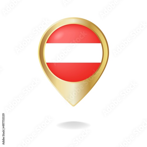 Free Download Austria flag on golden pointer map, Vector illustration eps.10 - GFXLoad