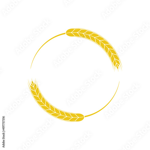 Wheat ears in circle shape icon. Agriculture wheat. Vector illustration.