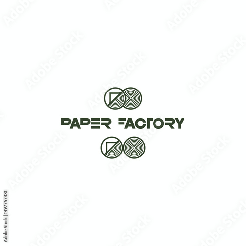 
illustration depicting a sheet of paper in the form of a symbol or logo. Paper factory .
