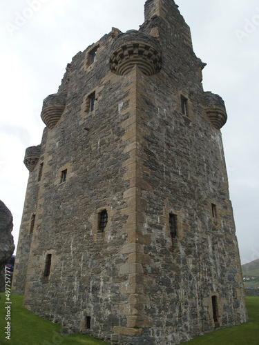 The ruins of Scalloway Castle, built 1600 by Patrick Stewart, the second Earl of Orkney, Shetland Islands, Scotland, Great Britain