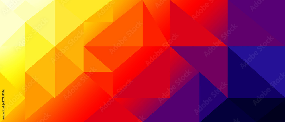 abstract background made up of triangles Color gradation from purple to red to yellow. abstract background made up of triangles Color gradation from purple to red to yellow.