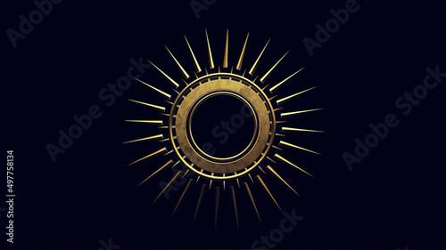 Angel Halo. Realistic golden angel Halo Isolated on black background. 3D Illustration photo