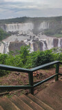 viewpoint overlooking the Iguaçu Falls. Iguaçu Falls is a set of about 275 waterfalls on the Iguaçu River.