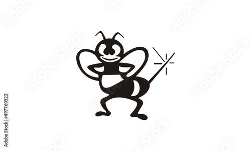 honey bee vector logo design illustration