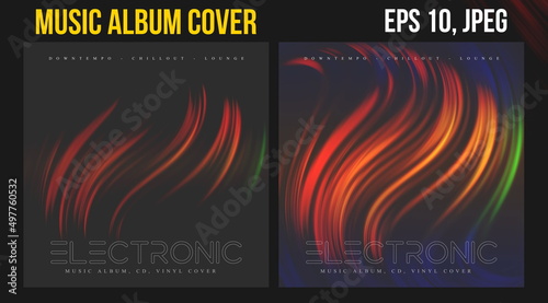 Music Album Cover for the Web Presentation. Colorful Vector Design. Abstract Cards Set. Posters Template Set. Vinyl and CD cover. Square posters, flyers, banners, leaflets. CD Artwork	
