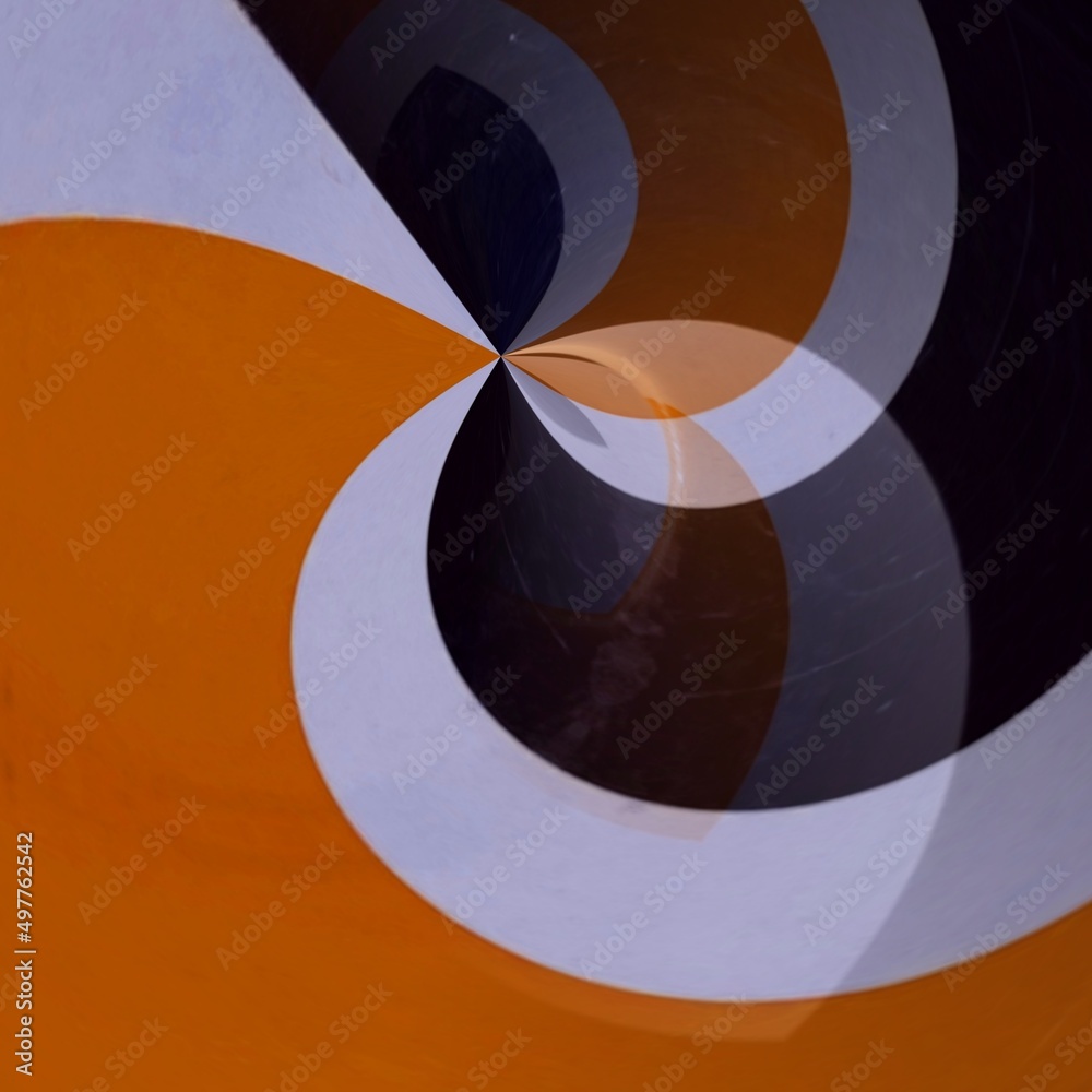 circle shapes and linear stripes to far distant vanishing point circle shapes and linear stripes to far distant vanishing point