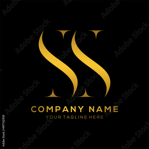  Creative letter ss logo design.ss gold color typography vector template design.