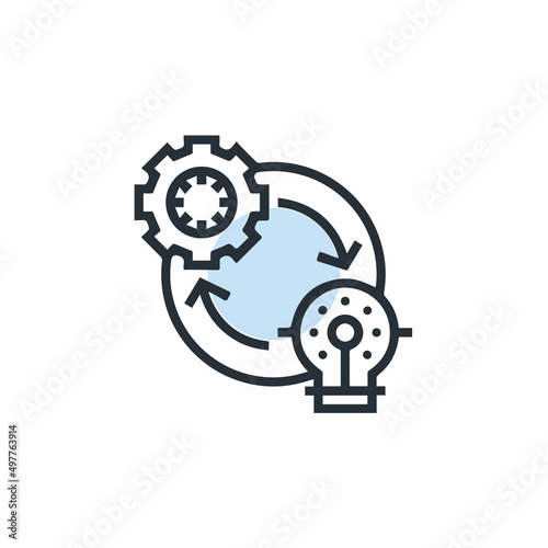 illustration of a blue and white gears