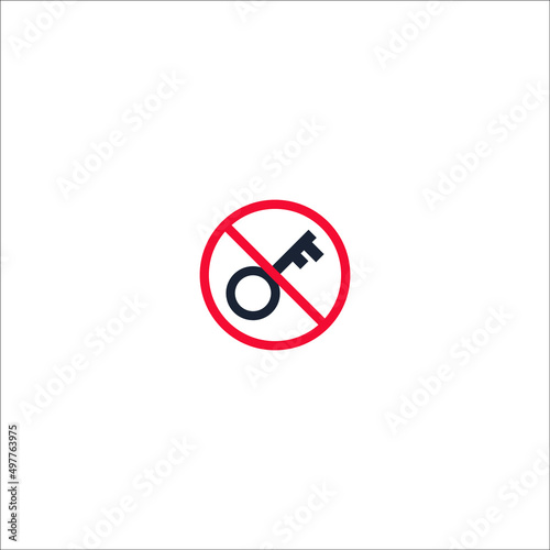 Free Download no key locked, dont used key red sign warning caution on white background - GFXLoad