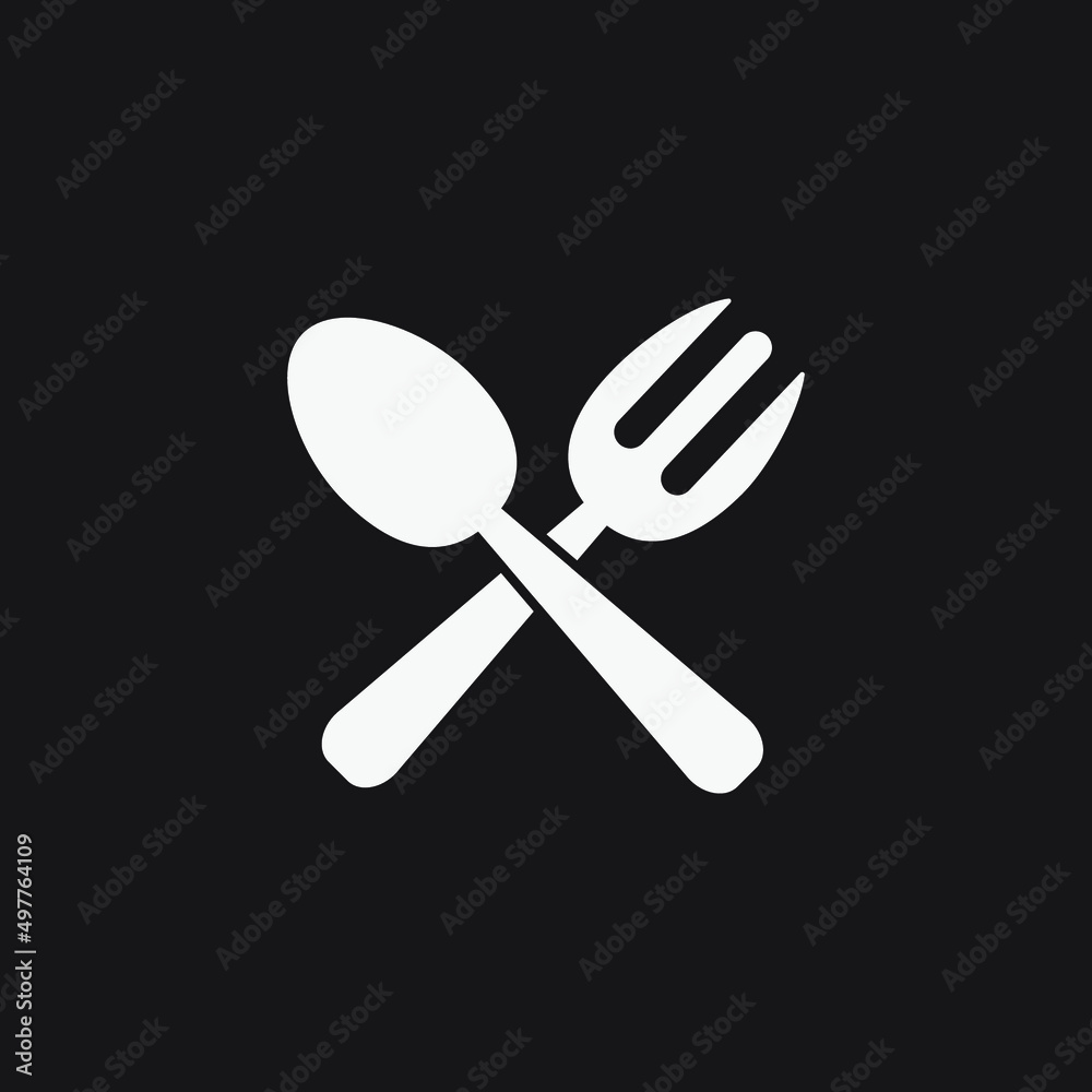 Cross fork and spoon cutlery illustration for icon or loho design. Cross fork and spoon cutlery illustration for icon or loho design.
