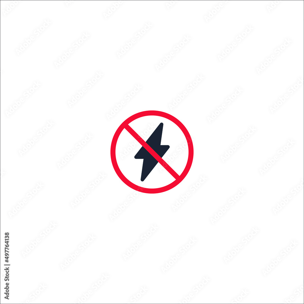 No power or electricity sign illustration. No power or electricity sign illustration.