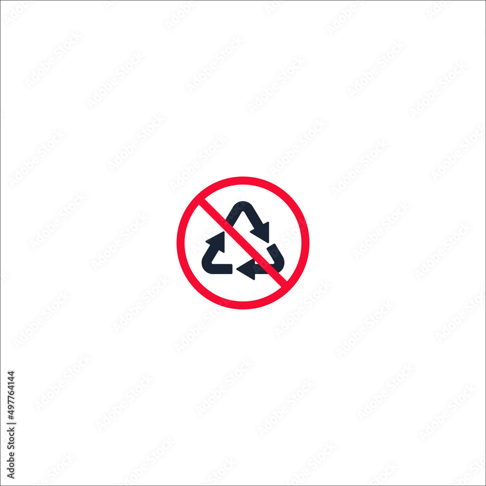 Do not recycle only trash sign or Non recyclable Waste symbol. Do not recycle only trash sign or Non recyclable Waste symbol.