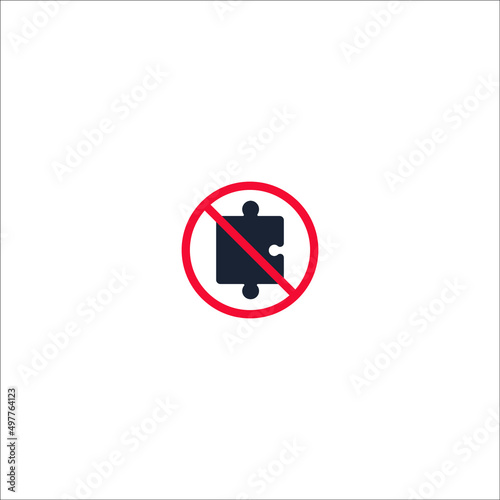 Stop or ban sign. Puzzle icon. Jigsaw logical game sign. Boardgame piece symbol. Prohibition red symbol. Vector Free Download Stop or ban sign. Puzzle icon. Jigsaw logical game sign. Boardgame piece symbol. Prohibition red symbol. Vector - GFXLoad