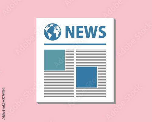 Vector illustration, flat design. Newspaper news