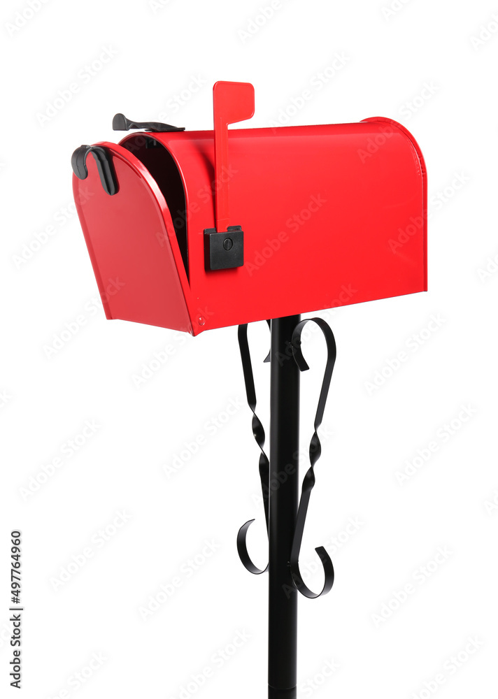 Shiny red letter box on white background Shiny red letter box on white background