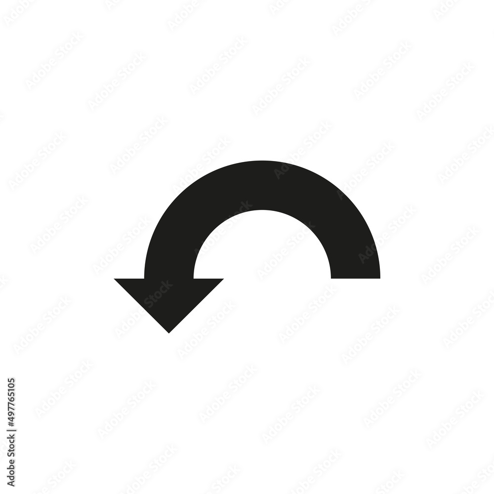 Round arrow icon. Simple flat vector illustration on a white background Round arrow icon. Simple flat vector illustration on a white background